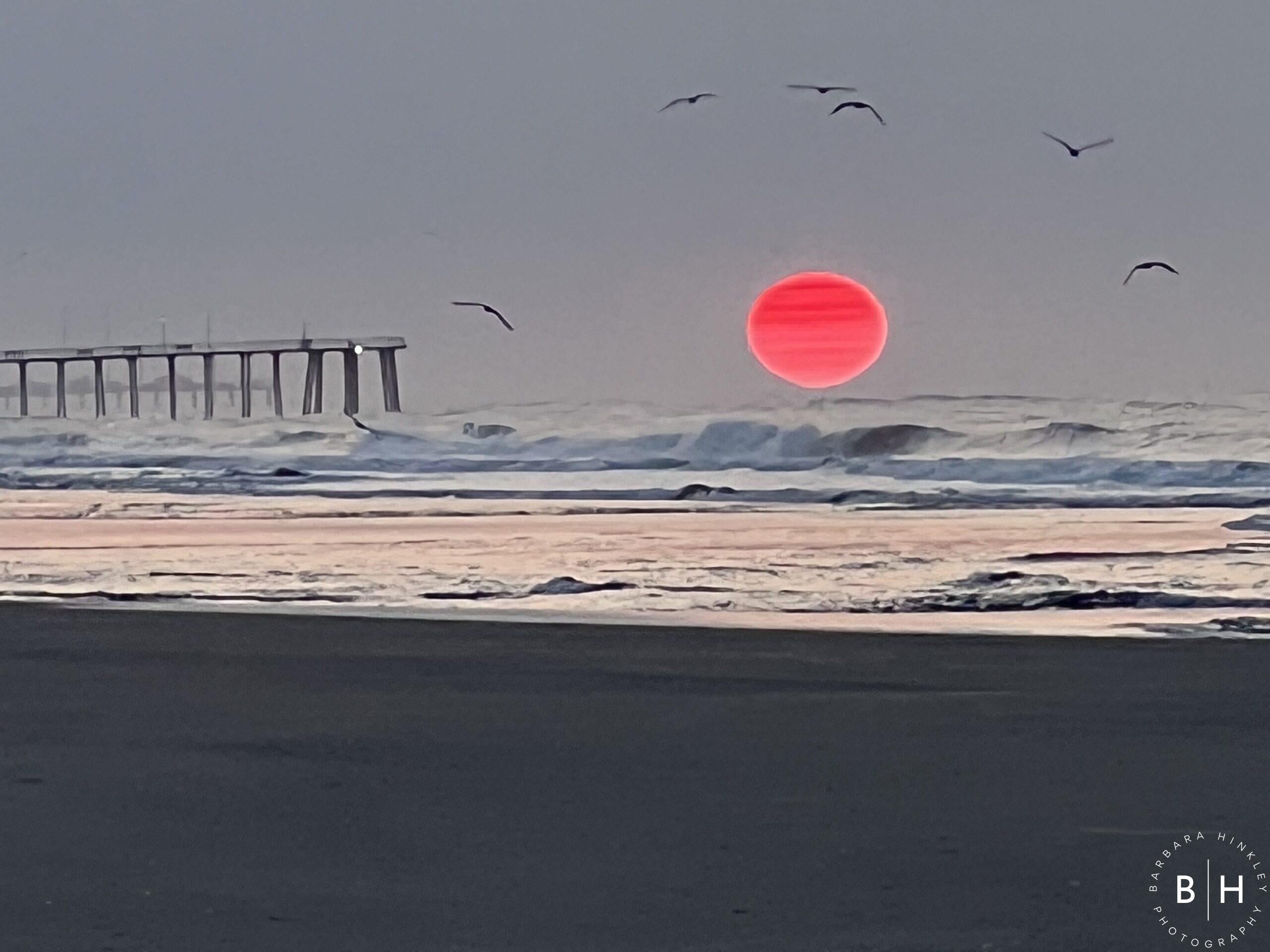 Pier Red Sun